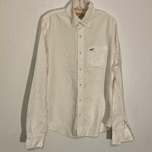 Men’s slim fit 100% cotton Hollister white dress shirt M